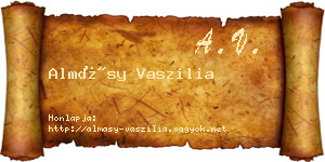 Almásy Vaszilia névjegykártya